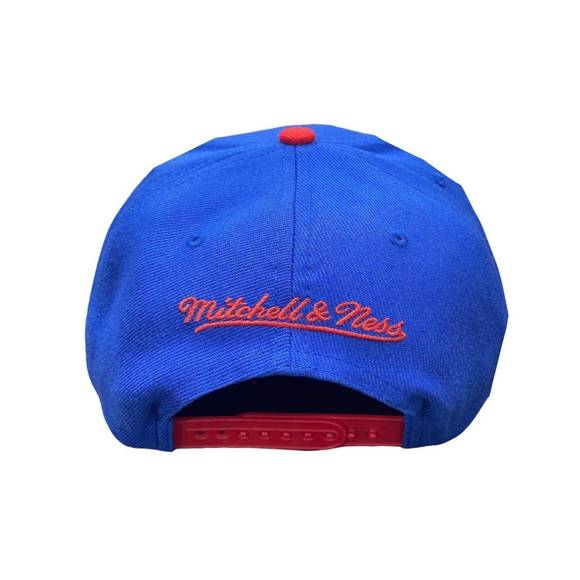 NEW MITCHELL & NESS men's nba detroit pistons reload 2.0 snapback cap in blue/re - Picture 2 of 2